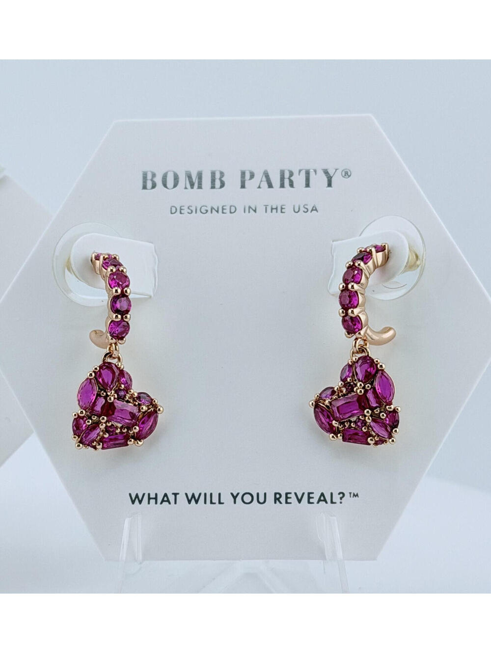Bomb Party RARE July Earrings "Fearless Soul" Heart RBP6230